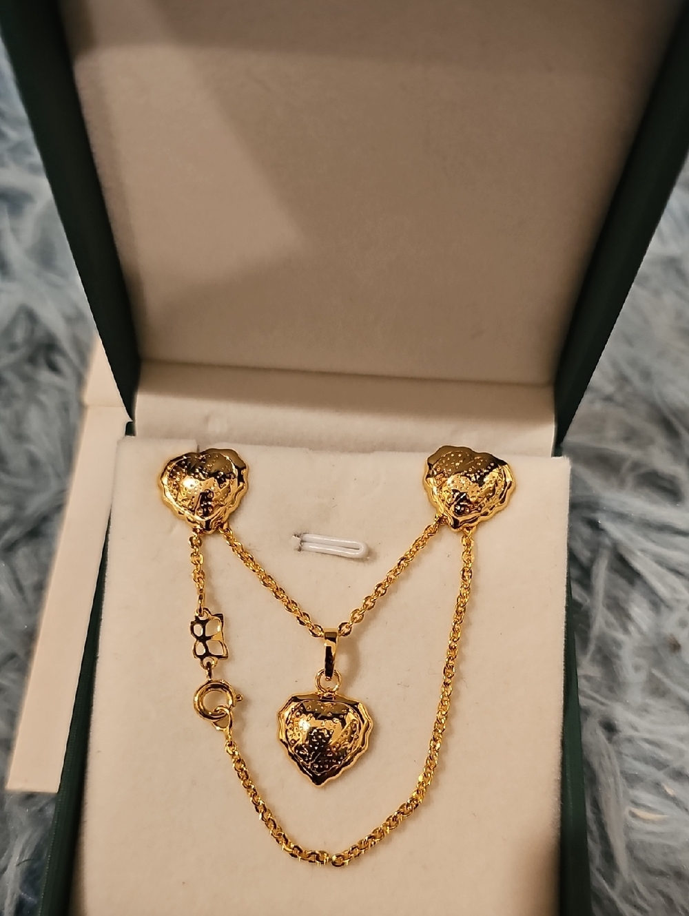 Gold Plated Heart Pendant and Chain Set - Women Jewelry